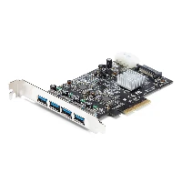 StarTech.com 4 Port USB 3.1 PCI-e Card - 10Gbps - 4x USB w/ Two Dedicated Channels - PCI Express Expansion Card / Adapter, PCIe, USB 3.2 Gen 1 (3.1 Gen 1), PCIe 3.0, Black, ASMedia - ASM1142, 10 Gbit/s