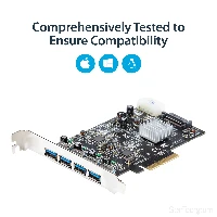 StarTech.com 4 Port USB 3.1 PCI-e Card - 10Gbps - 4x USB w/ Two Dedicated Channels - PCI Express Expansion Card / Adapter, PCIe, USB 3.2 Gen 1 (3.1 Gen 1), PCIe 3.0, Black, ASMedia - ASM1142, 10 Gbit/s