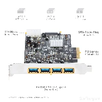 StarTech.com 4 Port USB 3.1 PCI-e Card - 10Gbps - 4x USB w/ Two Dedicated Channels - PCI Express Expansion Card / Adapter, PCIe, USB 3.2 Gen 1 (3.1 Gen 1), PCIe 3.0, Black, ASMedia - ASM1142, 10 Gbit/s