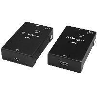 StarTech.com USB 2.0 Extender over Cat5e/Cat6 Cable (RJ45) - Up to 165ft (50m) - High Speed USB Port Extender Adapter Kit - Powered - USB over Ethernet Cable Extender - 480Mbps - Metal, 52 mm, 80 mm, 22 mm, 304 g, 155 mm, 236 mm