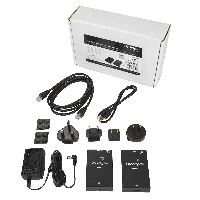 StarTech.com USB 2.0 Extender over Cat5e/Cat6 Cable (RJ45) - Up to 165ft (50m) - High Speed USB Port Extender Adapter Kit - Powered - USB over Ethernet Cable Extender - 480Mbps - Metal, 52 mm, 80 mm, 22 mm, 304 g, 155 mm, 236 mm