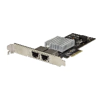 StarTech.com Dual Port 10G PCIe Network Adapter Card - Intel-X550AT 10GBASE-T & NBASE-T PCI Express Network Interface Adapter 10/5/2.5/1GbE Multi Gigabit Ethernet 5 Speed NIC LAN Card, Internal, Wired, PCI Express, Ethernet, 10000 Mbit/s, Black