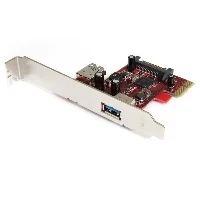 StarTech.com 2 port PCI Express SuperSpeed USB 3.0 Card with UASP Support - 1 Internal 1 External, PCIe, USB 3.2 Gen 1 (3.1 Gen 1), Red, CE, FCC, 0 - 50 C, -20 - 60 C