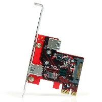 StarTech.com 2 port PCI Express SuperSpeed USB 3.0 Card with UASP Support - 1 Internal 1 External, PCIe, USB 3.2 Gen 1 (3.1 Gen 1), Red, CE, FCC, 0 - 50 C, -20 - 60 C
