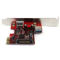 StarTech.com 2 port PCI Express SuperSpeed USB 3.0 Card with UASP Support - 1 Internal 1 External, PCIe, USB 3.2 Gen 1 (3.1 Gen 1), Red, CE, FCC, 0 - 50 C, -20 - 60 C