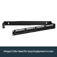 StarTech.com 1U 19in Hinged Wall Mounting Bracket for Patch Panels, Wall mounted rack, Black, 8 kg, 1U, Square, Open