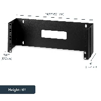 StarTech.com 4U 19in Hinged Wall Mounting Bracket for Patch Panels, Wall mounted rack, 4U, 15 kg, 2.2 kg, Black
