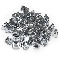 StarTech.com 50 Pkg M5 Cage Nuts for Server Rack Cabinets, Cage nut, Stainless steel, Stainless steel, M5, CE, TAA, REACH, 223.2 g