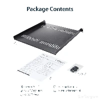 StarTech.com 1U Server Rack Shelf - Universal Vented Rack Mount Cantilever Tray for 19