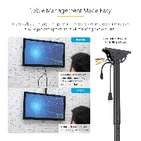 StarTech.com Ceiling TV Mount - 1.8' to 3' Short Pole, 50 kg, 94 cm (37