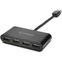 Kensington USB 2.0 4-Port Hub, USB 2.0, USB 2.0, 480 Mbit/s, Black, Windows XP or above macOS 10.6 or above, 1 pc(s)