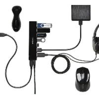 Kensington UH7000C USB 3.0 7-Port Hub + Charging, USB 3.2 Gen 1 (3.1 Gen 1) Type-A, USB 3.2 Gen 1 (3.1 Gen 1) Type-A, 5000 Mbit/s, Black, Apple iPad 4, iPad Air, iPad mini, Windows 7, Windows 8, Windows 8.1, Windows Vista, Windows XP