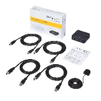 StarTech.com 4 to 4 USB 3.0 Peripheral Sharing Switch, 5 Gbit/s, Micro-USB Type-B, Black, Plastic, CE, FCC, REACH, 0 - 40 C