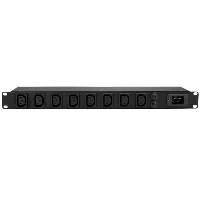 StarTech.com 8-Port Rack-Mount PDU with C13 Outlets - 16 A - 10 ft. Power Cord (CEE7/7) - 1U, 1U, Horizontal, Steel, Black, 8 AC outlet(s), C13 coupler