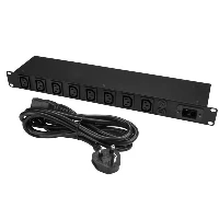 StarTech.com 8-Port Rack-Mount PDU with C13 Outlets - 16 A - 10 ft. Power Cord (CEE7/7) - 1U, 1U, Horizontal, Steel, Black, 8 AC outlet(s), C13 coupler