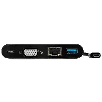 StarTech.com USB C Multiport Adapter - Mini USB-C Dock w/ Single Monitor VGA 1080p Video - 60W Power Delivery Passthrough - USB 3.1 Gen 1 Type-A 5Gbps, Gigabit Ethernet - Docking Station, Wired, USB 3.2 Gen 1 (3.1 Gen 1) Type-C, 60 W, 10,100,1000 Mbit/s, IEEE 802.3, IEEE 802.3ab, IEEE 802.3u, Black