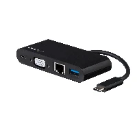 StarTech.com USB C Multiport Adapter - Mini USB-C Dock w/ Single Monitor VGA 1080p Video - 60W Power Delivery Passthrough - USB 3.1 Gen 1 Type-A 5Gbps, Gigabit Ethernet - Docking Station, Wired, USB 3.2 Gen 1 (3.1 Gen 1) Type-C, 60 W, 10,100,1000 Mbit/s, IEEE 802.3, IEEE 802.3ab, IEEE 802.3u, Black