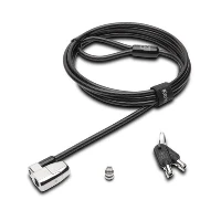 Kensington ClickSafe 2.0 Keyed Lock for Wedge-Shaped Slots, 1.8 m, Kensington, Key, Carbon steel, Black, Silver