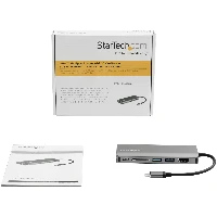 StarTech.com USB C Multiport Adapter - USB-C Travel Dock to 4K HDMI, 3x USB 3.0 Hub, SD/SDHC, GbE, 60W PD 3.0 Pass-Through - USB Type-C/Thunderbolt 3 - Replaces DKT30CSDHPD, Wired, USB 3.2 Gen 1 (3.1 Gen 1) Type-C, 10,100,1000 Mbit/s, IEEE 802.3, IEEE 802.3ab, IEEE 802.3u, Black, Grey, MicroSD (TransFlash), MicroSDHC, MicroSDXC, SDHC, SDXC
