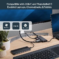 StarTech.com USB C Multiport Adapter - USB-C Travel Dock to 4K HDMI, 3x USB 3.0 Hub, SD/SDHC, GbE, 60W PD 3.0 Pass-Through - USB Type-C/Thunderbolt 3 - Replaces DKT30CSDHPD, Wired, USB 3.2 Gen 1 (3.1 Gen 1) Type-C, 10,100,1000 Mbit/s, IEEE 802.3, IEEE 802.3ab, IEEE 802.3u, Black, Grey, MicroSD (TransFlash), MicroSDHC, MicroSDXC, SDHC, SDXC