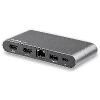 StarTech.com USB C Dock - 4K Dual Monitor HDMI Display - Mini Laptop Docking Station - 100W Power Delivery Passthrough - GbE, 2-Port USB-A Hub - USB Type-C Multiport Adapter - 3.3' Cable, Wired, USB 3.2 Gen 1 (3.1 Gen 1) Type-C, 100 W, 10,100,1000 Mbit/s, IEEE 802.3, IEEE 802.3ab, IEEE 802.3u, Grey