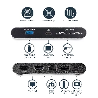 StarTech.com USB C Dock - 4K Dual Monitor HDMI Display - Mini Laptop Docking Station - 100W Power Delivery Passthrough - GbE, 2-Port USB-A Hub - USB Type-C Multiport Adapter - 3.3' Cable, Wired, USB 3.2 Gen 1 (3.1 Gen 1) Type-C, 100 W, 10,100,1000 Mbit/s, IEEE 802.3, IEEE 802.3ab, IEEE 802.3u, Grey
