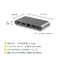 StarTech.com USB C Dock - 4K Dual Monitor HDMI Display - Mini Laptop Docking Station - 100W Power Delivery Passthrough - GbE, 2-Port USB-A Hub - USB Type-C Multiport Adapter - 3.3' Cable, Wired, USB 3.2 Gen 1 (3.1 Gen 1) Type-C, 100 W, 10,100,1000 Mbit/s, IEEE 802.3, IEEE 802.3ab, IEEE 802.3u, Grey
