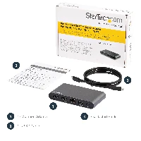 StarTech.com USB C Dock - 4K Dual Monitor HDMI Display - Mini Laptop Docking Station - 100W Power Delivery Passthrough - GbE, 2-Port USB-A Hub - USB Type-C Multiport Adapter - 3.3' Cable, Wired, USB 3.2 Gen 1 (3.1 Gen 1) Type-C, 100 W, 10,100,1000 Mbit/s, IEEE 802.3, IEEE 802.3ab, IEEE 802.3u, Grey