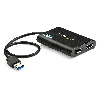 StarTech.com USB 3.0 to Dual DisplayPort Adapter - 4K 60Hz, 3.2 Gen 1 (3.1 Gen 1), USB Type-A, DisplayPort output, 4096 x 2160 pixels