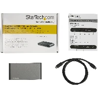StarTech.com USB C Dock - 4K Dual Monitor DisplayPort - Mini Laptop Docking Station - 100W Power Delivery Passthrough - GbE, 2-Port USB-A Hub - USB Type-C Multiport Adapter - 3.3' Cable, Wired, USB 3.2 Gen 1 (3.1 Gen 1) Type-C, 100 W, 10,100,1000 Mbit/s, IEEE 802.3, IEEE 802.3ab, IEEE 802.3u, Black