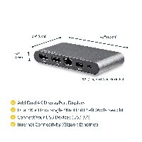 StarTech.com USB C Dock - 4K Dual Monitor DisplayPort - Mini Laptop Docking Station - 100W Power Delivery Passthrough - GbE, 2-Port USB-A Hub - USB Type-C Multiport Adapter - 3.3' Cable, Wired, USB 3.2 Gen 1 (3.1 Gen 1) Type-C, 100 W, 10,100,1000 Mbit/s, IEEE 802.3, IEEE 802.3ab, IEEE 802.3u, Black