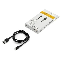 StarTech.com 3 foot (1m) Durable Black USB-A to Lightning Cable - Heavy Duty Rugged Aramid Fiber USB Type A to Lightning Charger/Sync Power Cord - Apple MFi Certified iPad/iPhone 12, 1 m, Lightning, USB A, Female, Male, Black