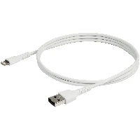 StarTech.com 3 foot (1m) Durable White USB-A to Lightning Cable - Heavy Duty Rugged Aramid Fiber USB Type A to Lightning Charger/Sync Power Cord - Apple MFi Certified iPad/iPhone 12, 1 m, Lightning, USB A, Male, Male, White