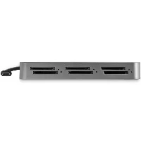 StarTech.com 6-Slot Thunderbolt 3 SD Card Reader - Portable, MMC, SD, SDHC, SDXC, Black, Silver, 40000 Mbit/s, Plastic, Activity, CE, FCC, TAA, RoHS