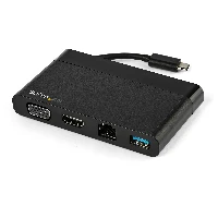StarTech.com USB C Multiport Adapter with HDMI, VGA, Gigabit Ethernet & USB 3.0 - USB C to 4K HDMI or 1080p VGA Display Mini Dock Hub - USB Type-C Travel Docking Station for USB-C Laptops, Wired, USB 3.2 Gen 1 (3.1 Gen 1) Type-C, USB Type-C, 10,100,1000 Mbit/s, IEEE 802.3, IEEE 802.3ab, IEEE 802.3u, Black