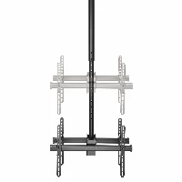 StarTech.com Dual TV Ceiling Mount - Back-to-Back Heavy Duty Hanging Dual Screen Mount with Adjustable Telescopic 3.5' to 5' Pole - Tilt/Swivel/Rotate - VESA Bracket for 32-75