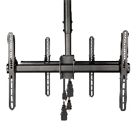 StarTech.com Dual TV Ceiling Mount - Back-to-Back Heavy Duty Hanging Dual Screen Mount with Adjustable Telescopic 3.5' to 5' Pole - Tilt/Swivel/Rotate - VESA Bracket for 32-75