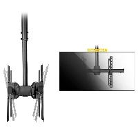 StarTech.com Dual TV Ceiling Mount - Back-to-Back Heavy Duty Hanging Dual Screen Mount with Adjustable Telescopic 3.5' to 5' Pole - Tilt/Swivel/Rotate - VESA Bracket for 32-75