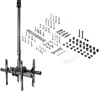 StarTech.com Dual TV Ceiling Mount - Back-to-Back Heavy Duty Hanging Dual Screen Mount with Adjustable Telescopic 3.5' to 5' Pole - Tilt/Swivel/Rotate - VESA Bracket for 32-75