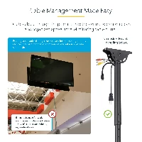StarTech.com Dual TV Ceiling Mount - Back-to-Back Heavy Duty Hanging Dual Screen Mount with Adjustable Telescopic 3.5' to 5' Pole - Tilt/Swivel/Rotate - VESA Bracket for 32-75