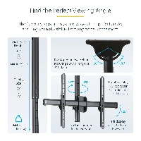 StarTech.com Dual TV Ceiling Mount - Back-to-Back Heavy Duty Hanging Dual Screen Mount with Adjustable Telescopic 3.5' to 5' Pole - Tilt/Swivel/Rotate - VESA Bracket for 32-75