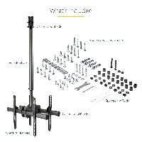 StarTech.com Dual TV Ceiling Mount - Back-to-Back Heavy Duty Hanging Dual Screen Mount with Adjustable Telescopic 3.5' to 5' Pole - Tilt/Swivel/Rotate - VESA Bracket for 32-75