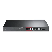 TP-Link 16-Port 10/100Mbps + 2-Port Gigabit Unmanaged PoE Switch, Unmanaged, Gigabit Ethernet (10/100/1000), Power over Ethernet (PoE), Rack mounting, 1U