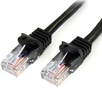 StarTech.com Cat5e Patch Cable with Snagless RJ45 Connectors - 15m, Black, 15 m, Cat5e, U/UTP (UTP), RJ-45, RJ-45