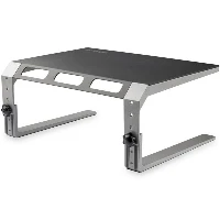 StarTech.com Monitor Riser Stand - Steel and Aluminum - Height Adjustable, Black, Silver, 81.3 cm (32