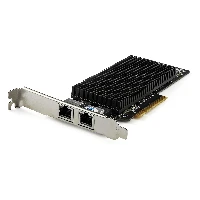 StarTech.com Dual Port 10G PCIe Network Adapter Card - Tehuti TN4010 10GBASE-T & NBASE-T PCI Express Network Interface Adapter 10/5/2.5/1GbE Multi Gigabit Ethernet 5 Speed NIC LAN Card, Internal, Wired, PCI Express, Ethernet, 10000 Mbit/s, Black