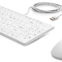 HP USB Keyboard and Mouse Healthcare Edition, Full-size (100%), Wired, USB, Membrane, White, Mouse included