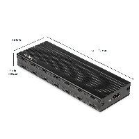 StarTech.com USB-C 10Gbps to M.2 NVMe SSD Enclosure - Portable External M.2 NGFF PCIe Aluminum Case - 1GB/s Read/Write - Supports 2230, 2242, 2260, 2280 - TB3 Compatible - Mac & PC, SSD enclosure, M.2, M.2, 10 Gbit/s, USB connectivity, Black