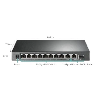 TP-Link TL-SG1210MPE V2 - Switch - intelligente - 8 x 10/100/1000 (PoE+) + 1 x 10/100/1000 + 1 x combo Gigabit SFP/RJ-45 - montaggio a parete - PoE+ (123 W)
