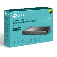 TP-Link TL-SG1210MPE V2 - Switch - intelligente - 8 x 10/100/1000 (PoE+) + 1 x 10/100/1000 + 1 x combo Gigabit SFP/RJ-45 - montaggio a parete - PoE+ (123 W)